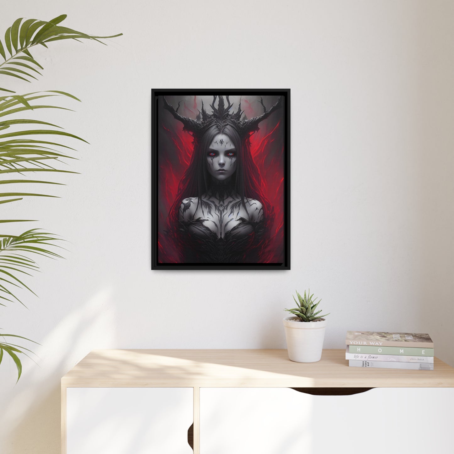 Woman Shaman Matte Canvas, Black Frame