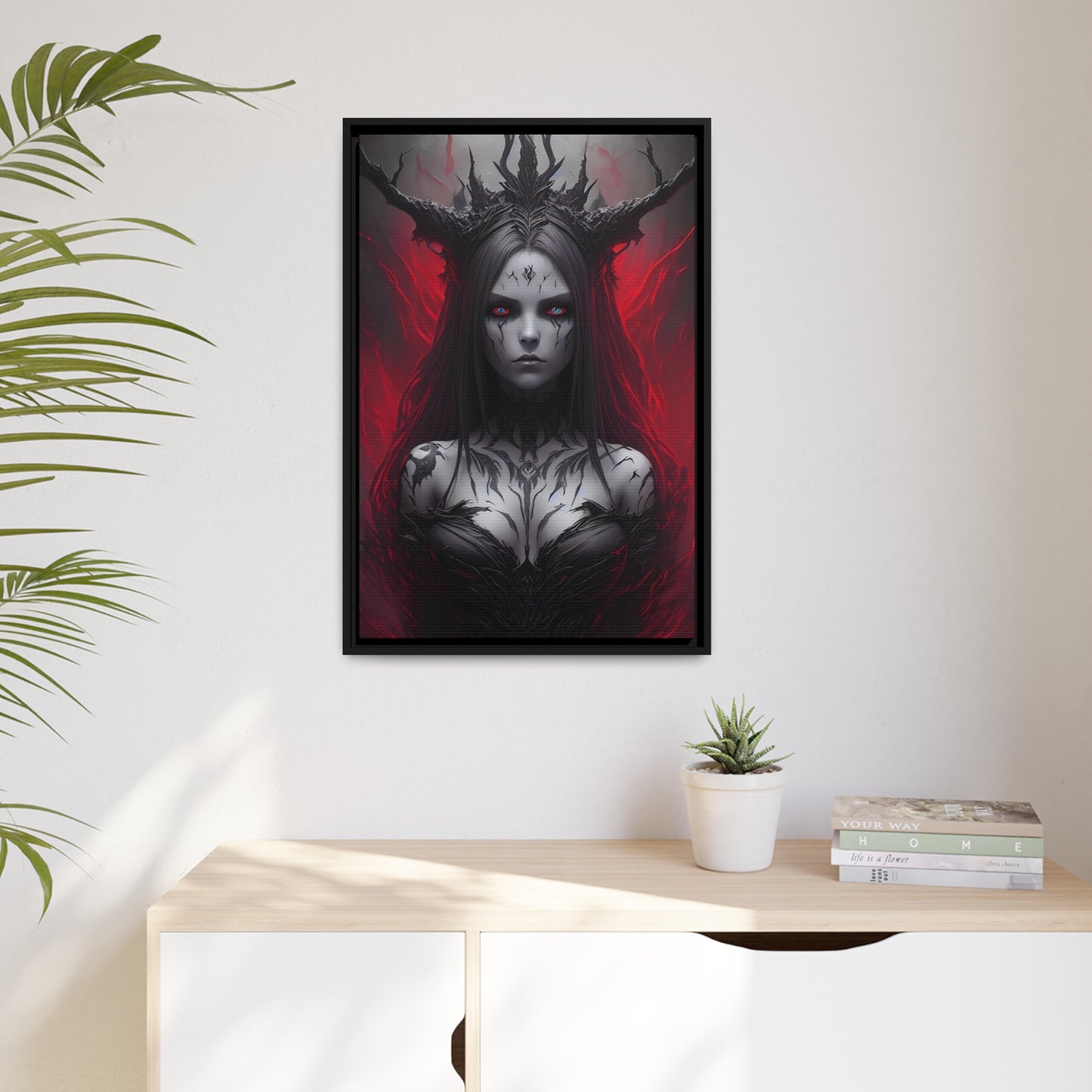 Woman Shaman Matte Canvas, Black Frame