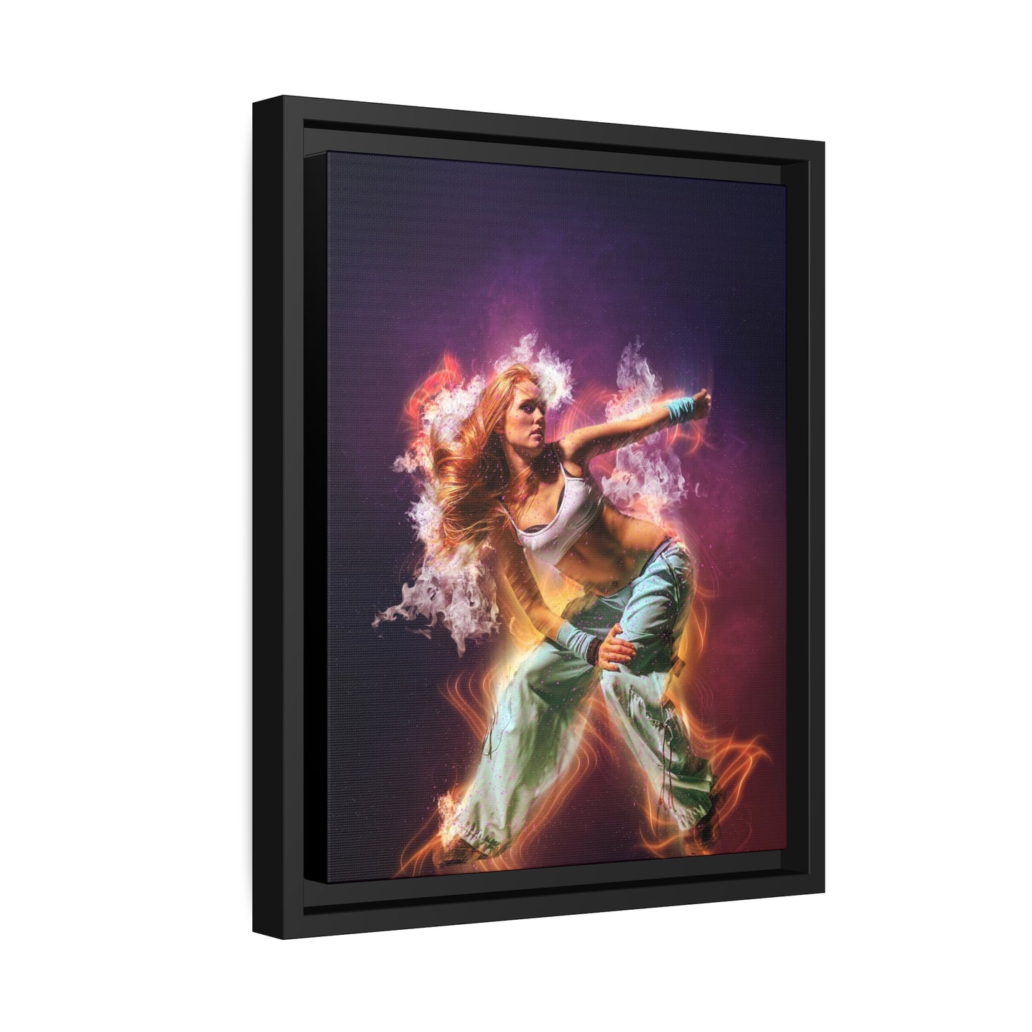 Dancing Woman Matte Canvas, Black Frame