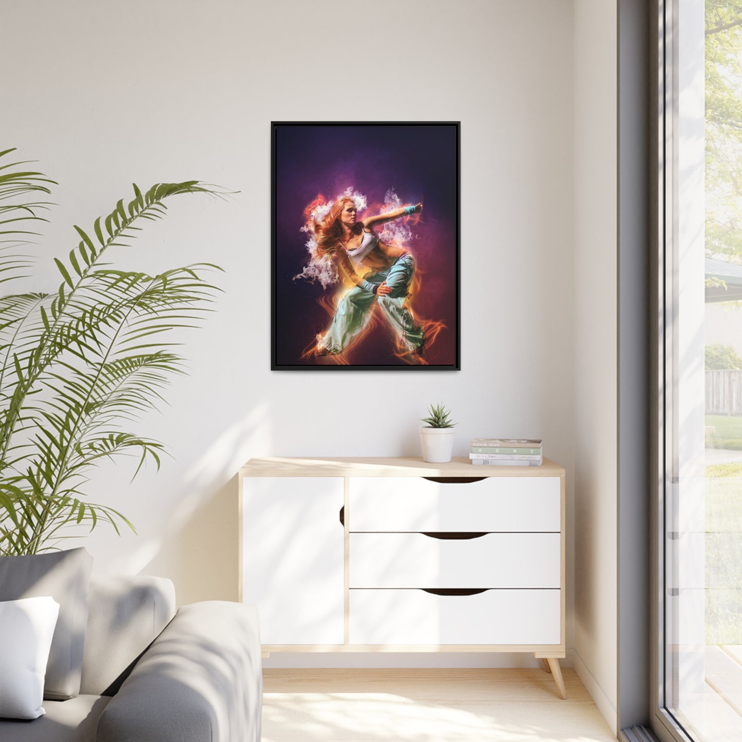 Dancing Woman Matte Canvas, Black Frame