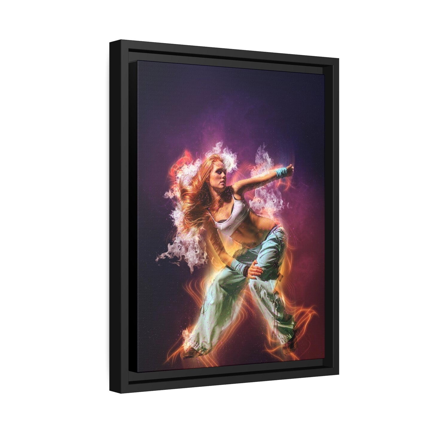 Dancing Woman Matte Canvas, Black Frame