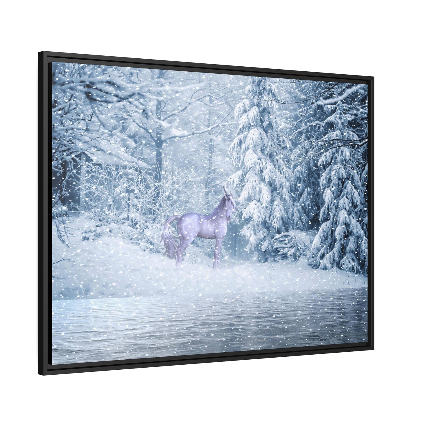 Mystic Unicorn Matte Canvas, Black Frame