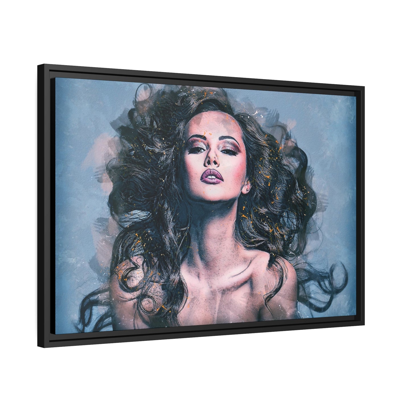 Woman Matte Canvas, Black Frame