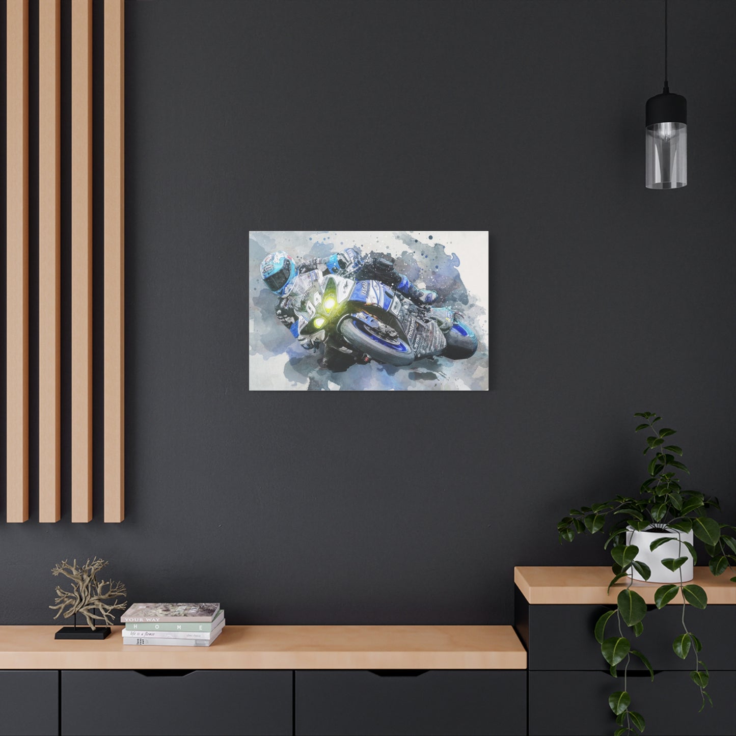 Motorcycle Race Matte Canvas, Stretched, 1.25"