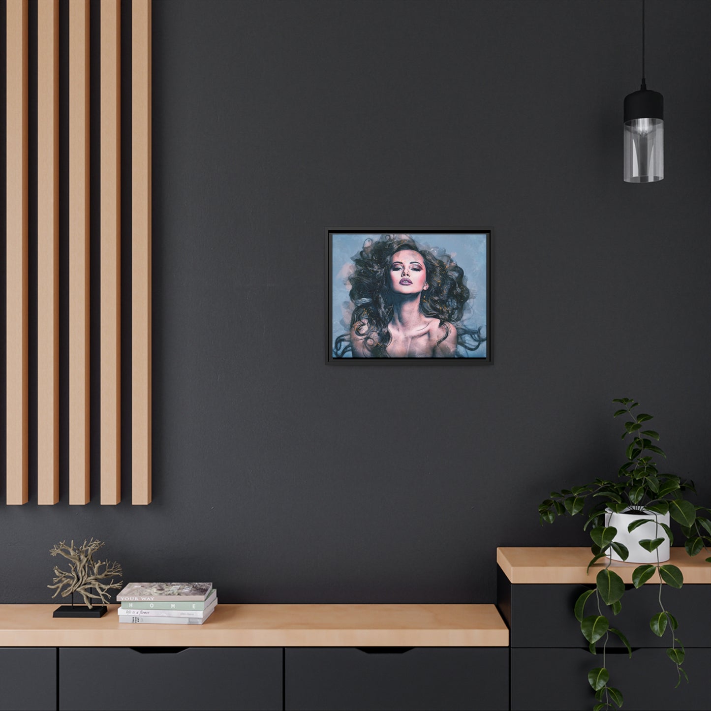 Woman Matte Canvas, Black Frame