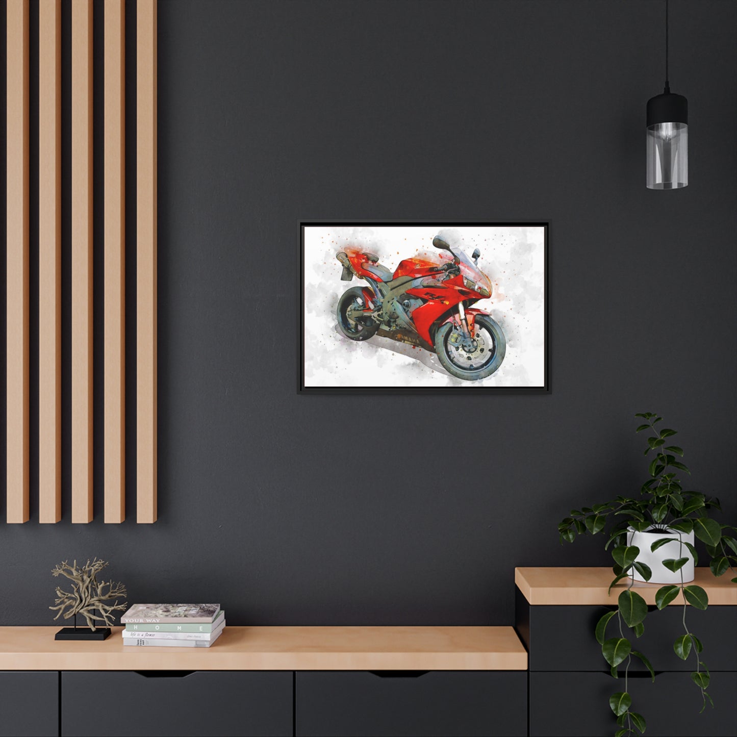 Yamaha R1 Matte Canvas, Black Frame