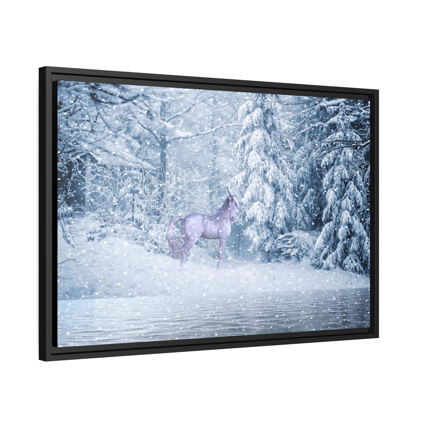 Mystic Unicorn Matte Canvas, Black Frame