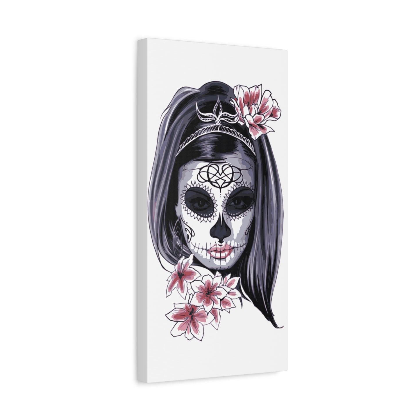 Lady Dead Mask White Matte Canvas, Stretched, 1.25"