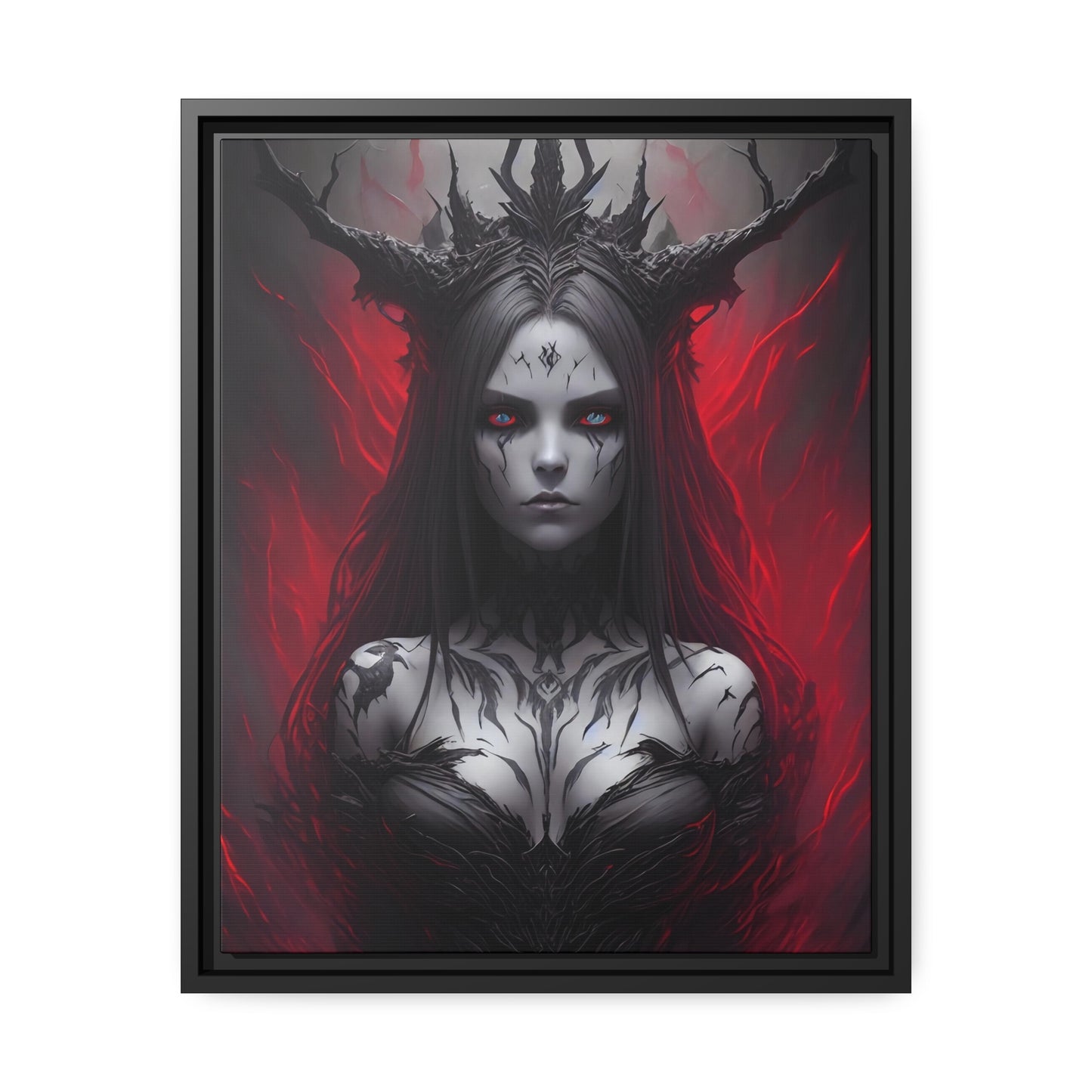 Woman Shaman Matte Canvas, Black Frame