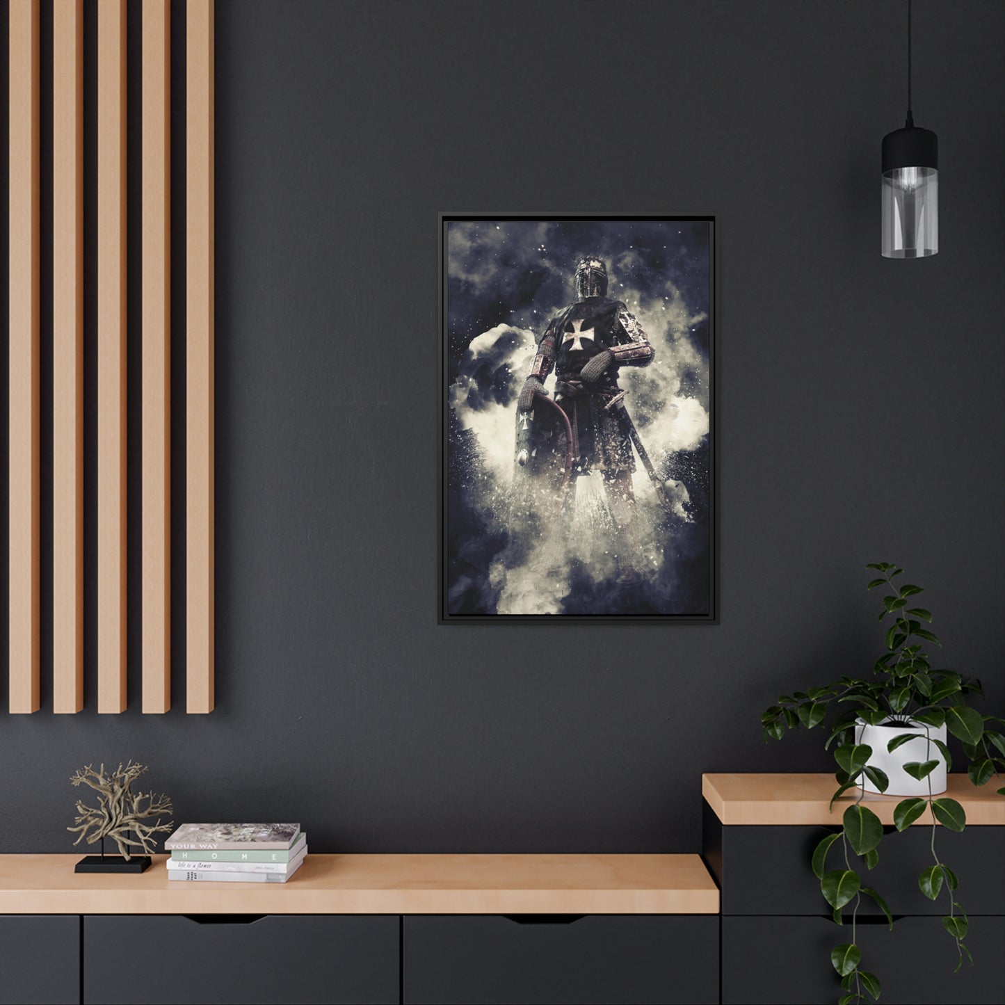 Knight Crusader Matte Canvas, Black Frame