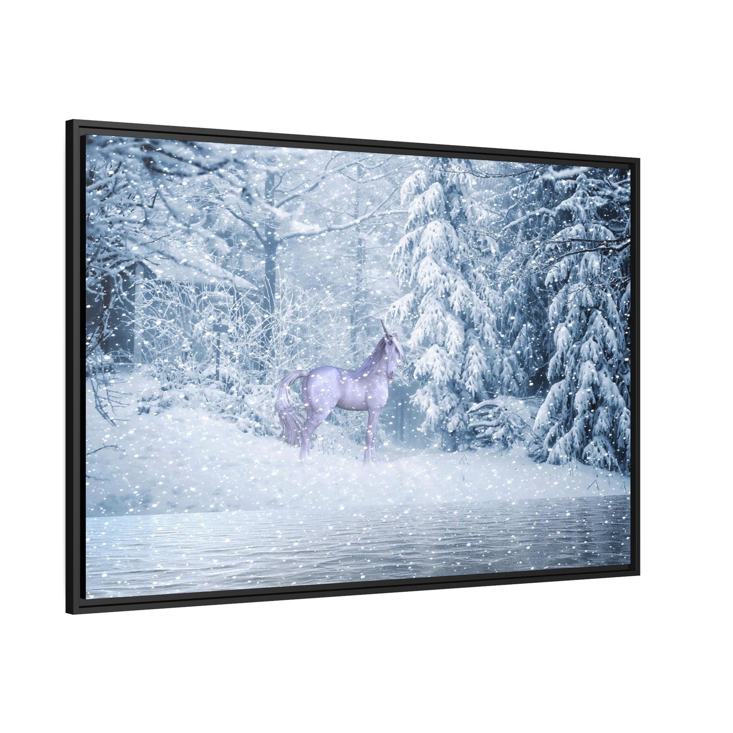 Mystic Unicorn Matte Canvas, Black Frame