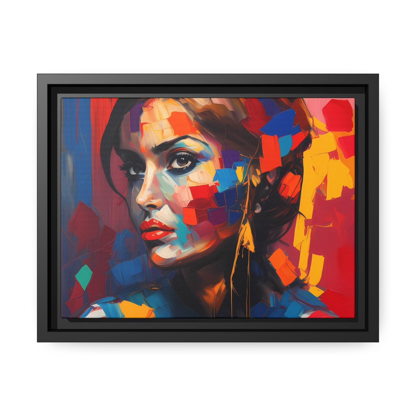 Woman AI Gen Matte Canvas, Black Frame