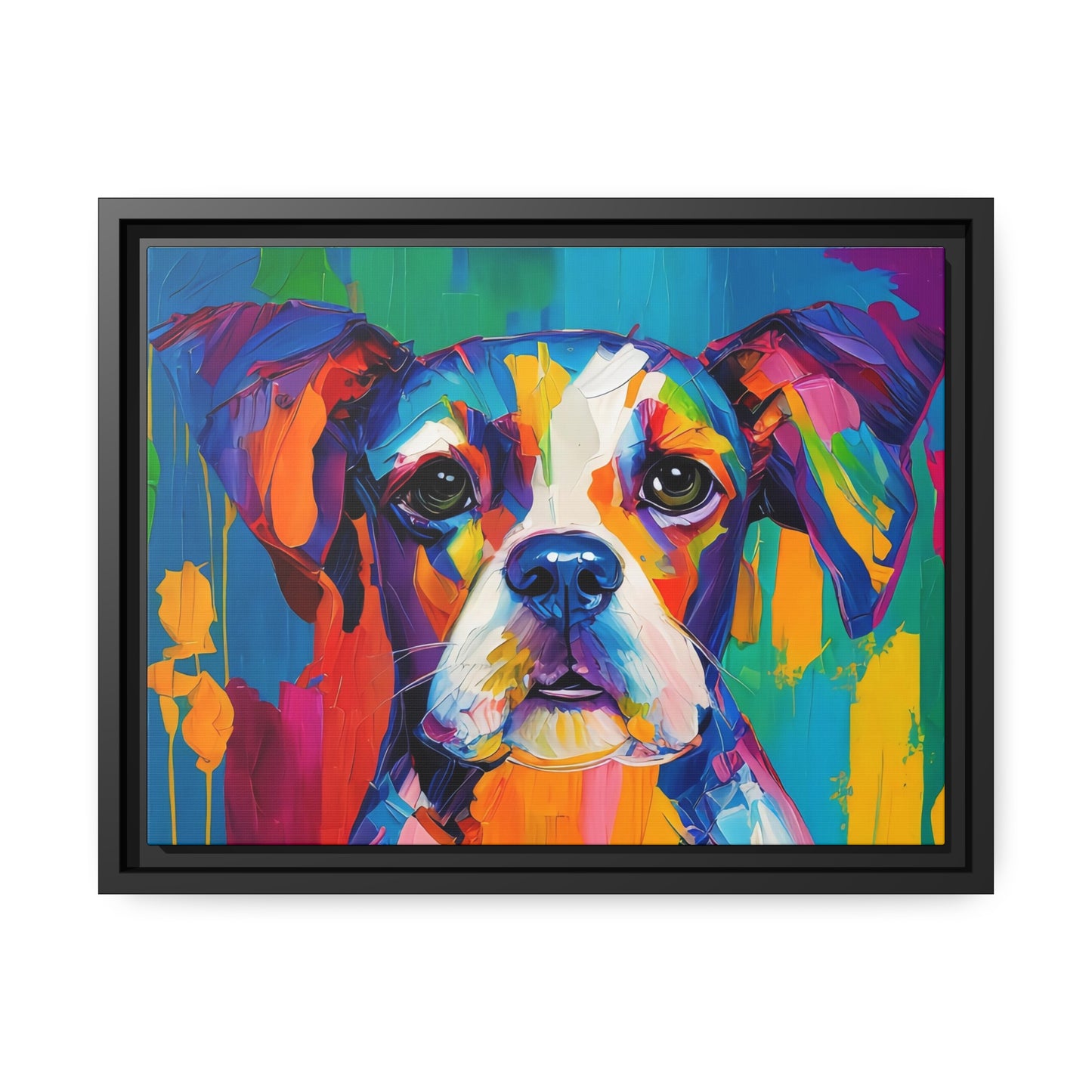 Dog AI Gen Matte Canvas, Black Frame