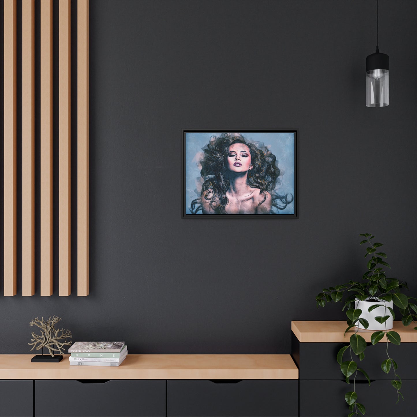 Woman Matte Canvas, Black Frame