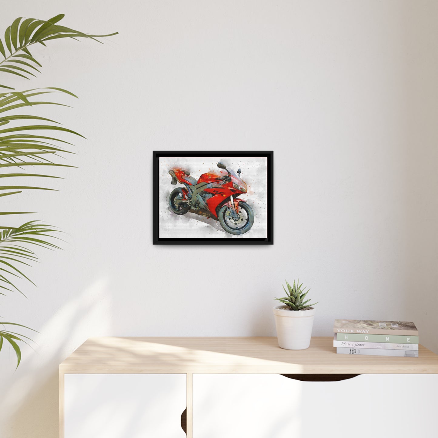 Yamaha R1 Matte Canvas, Black Frame