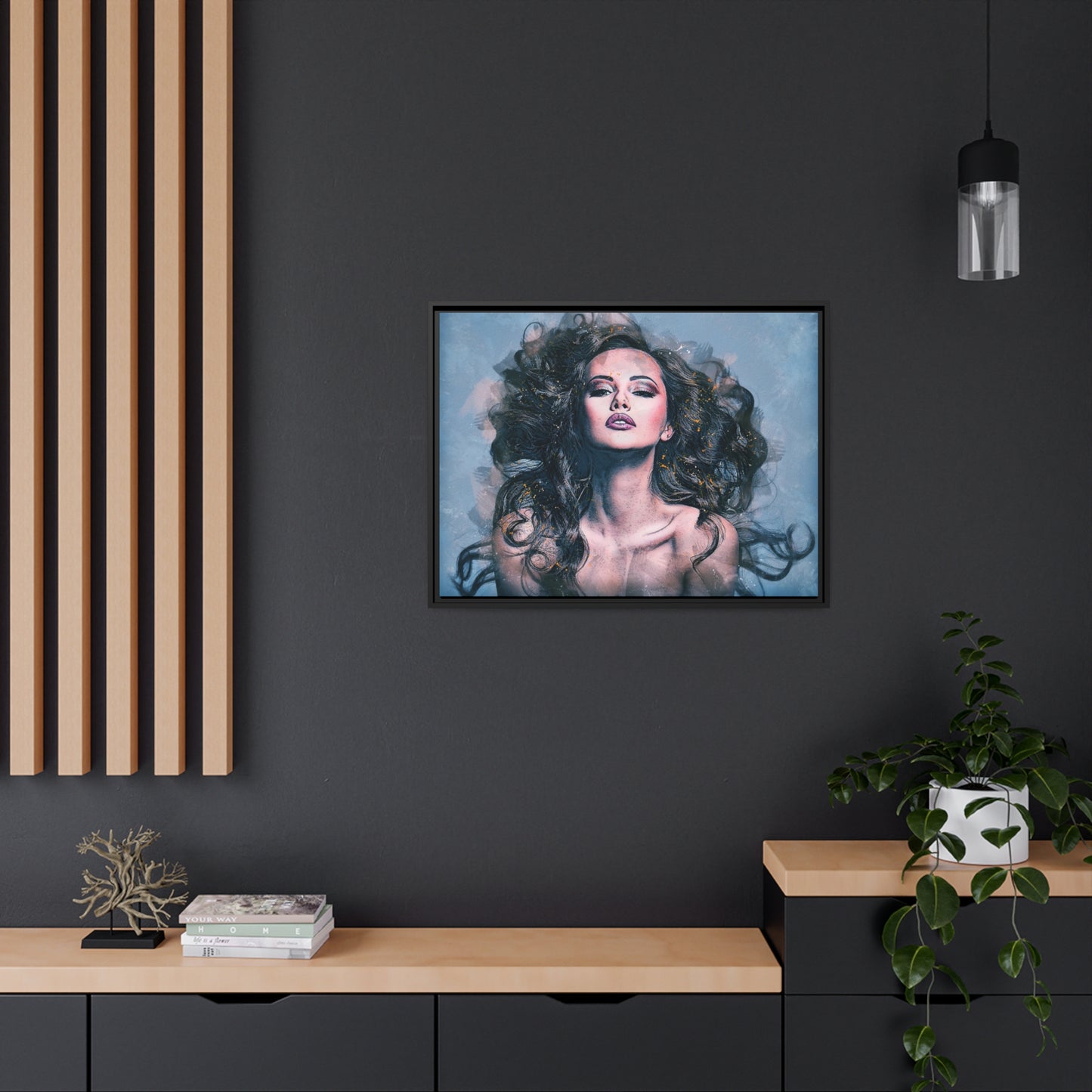 Woman Matte Canvas, Black Frame