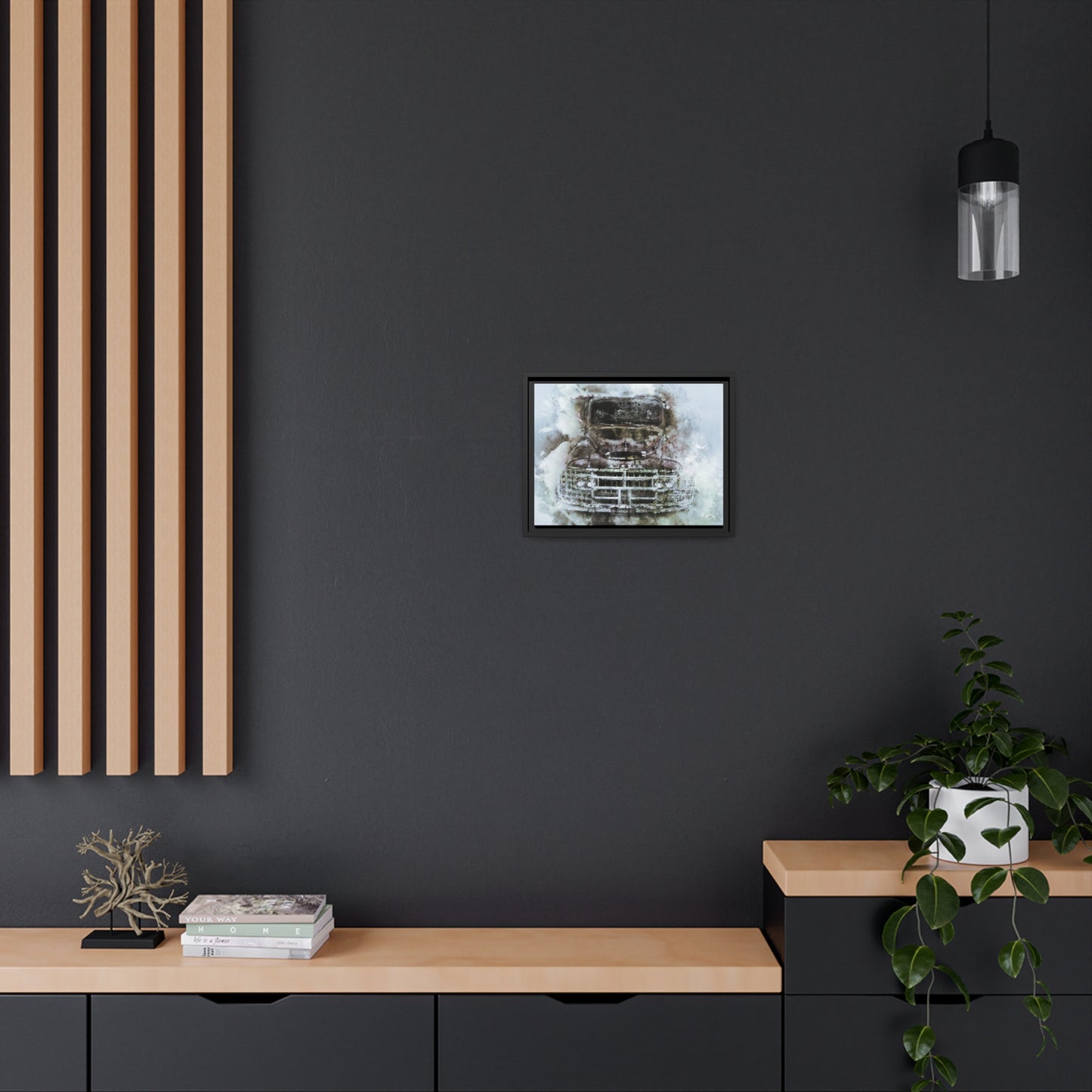 Austin truck Matte Canvas, Black Frame