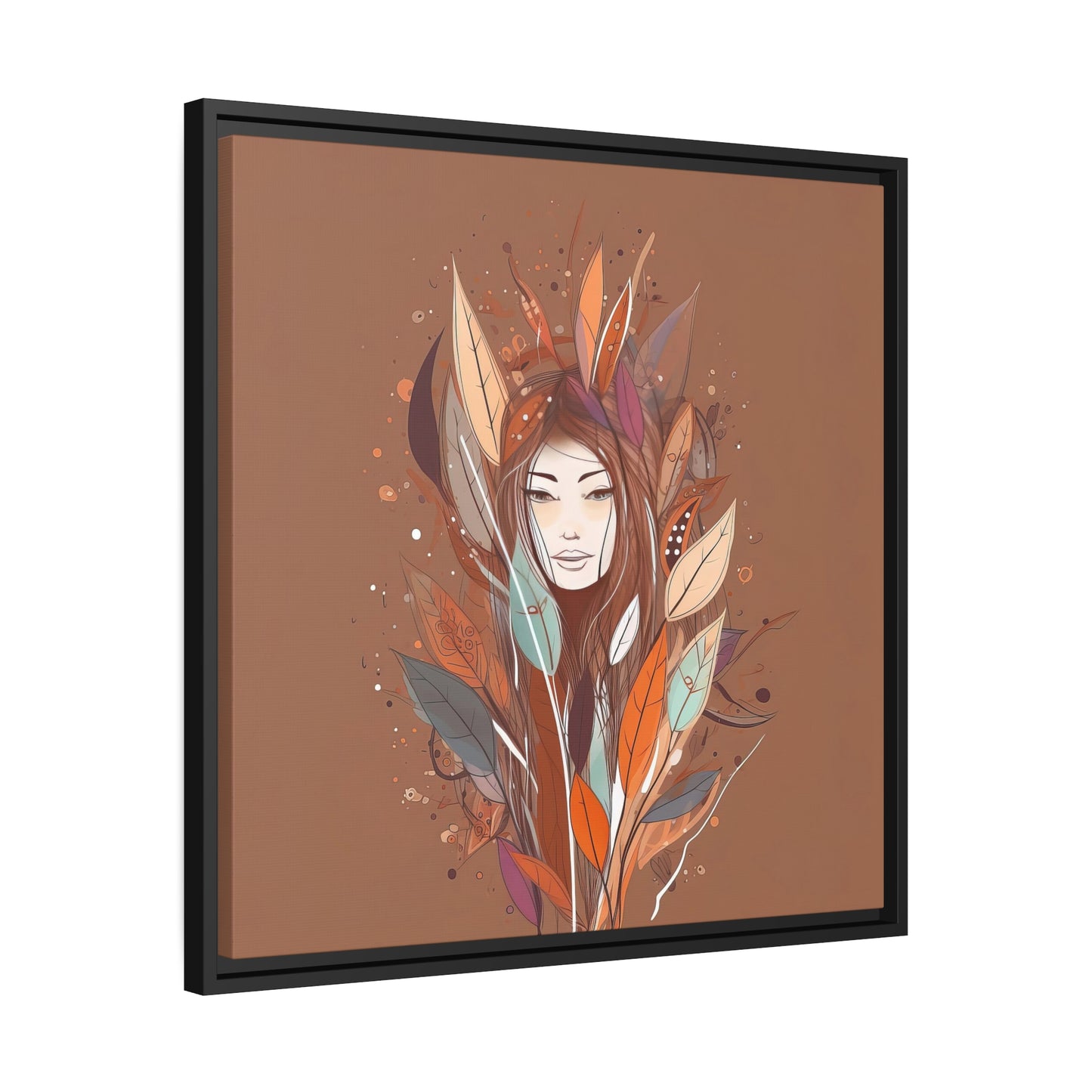 Women Flowers Matte Canvas, Black Frame