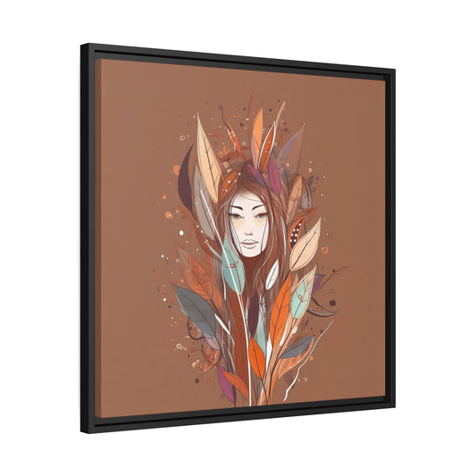 Women Flowers Matte Canvas, Black Frame