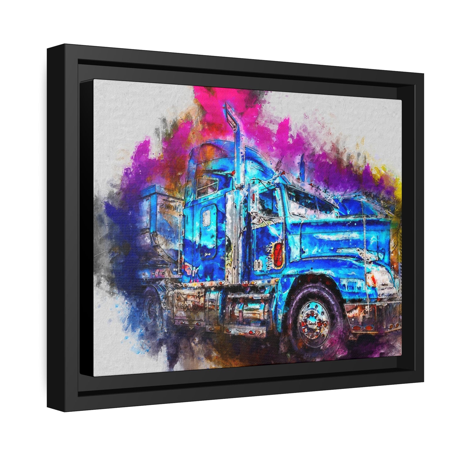 Truck AI Gen Matte Canvas, Black Frame