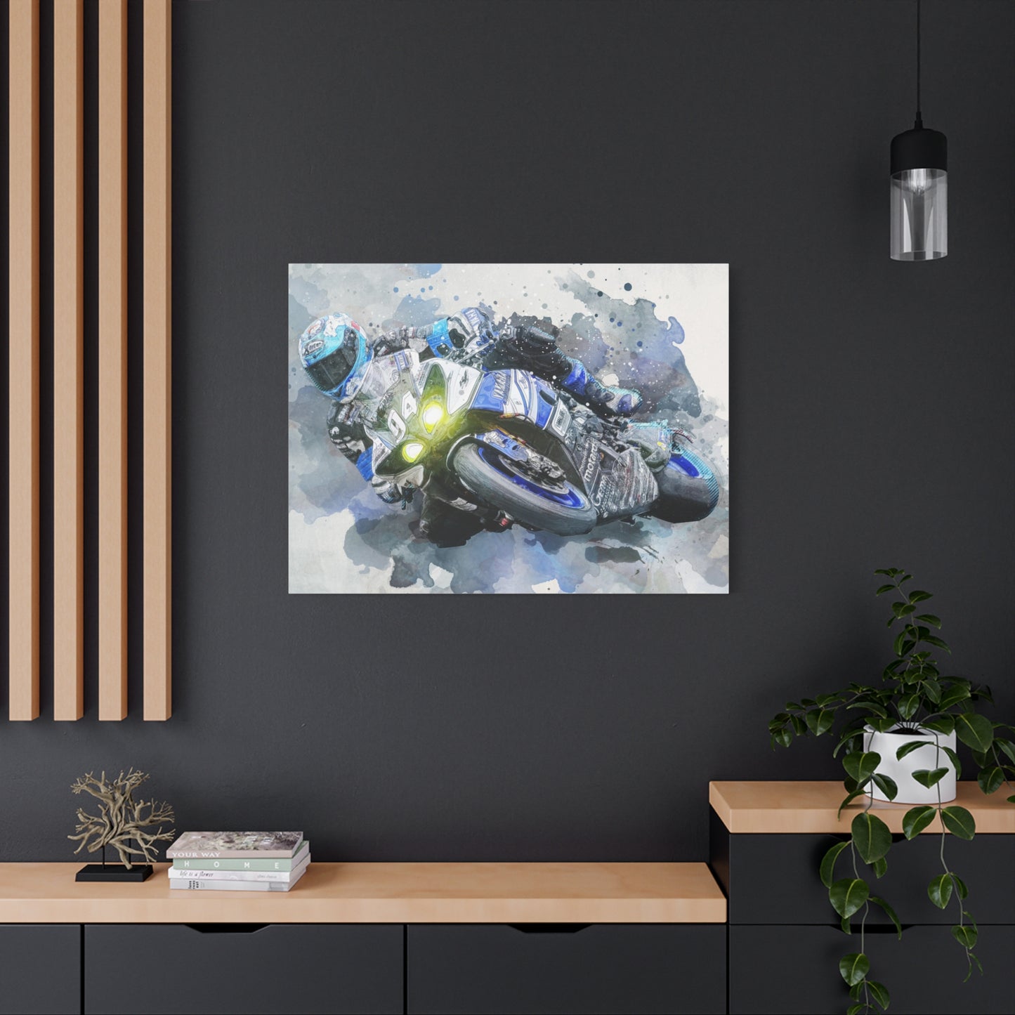 Motorcycle Race Matte Canvas, Stretched, 1.25"