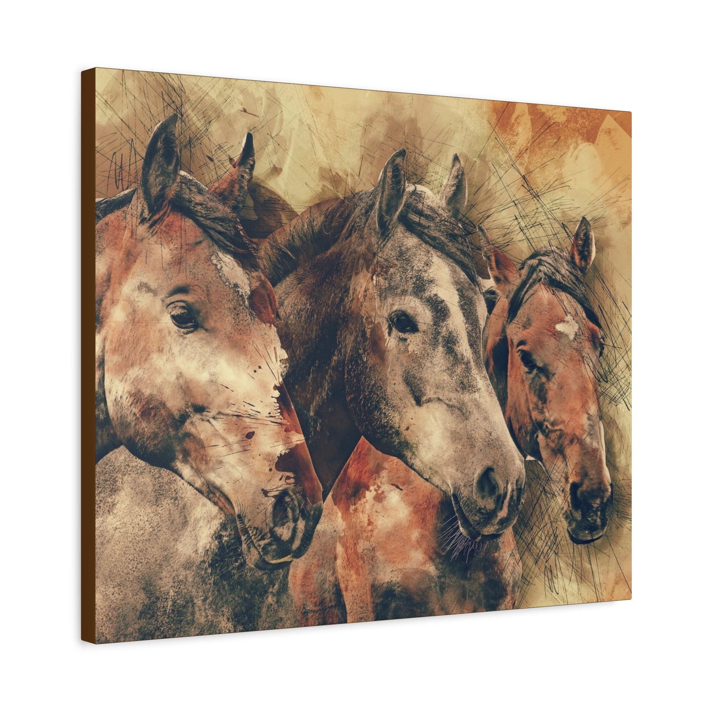 Horses Matte Canvas, Stretched, 1.25"