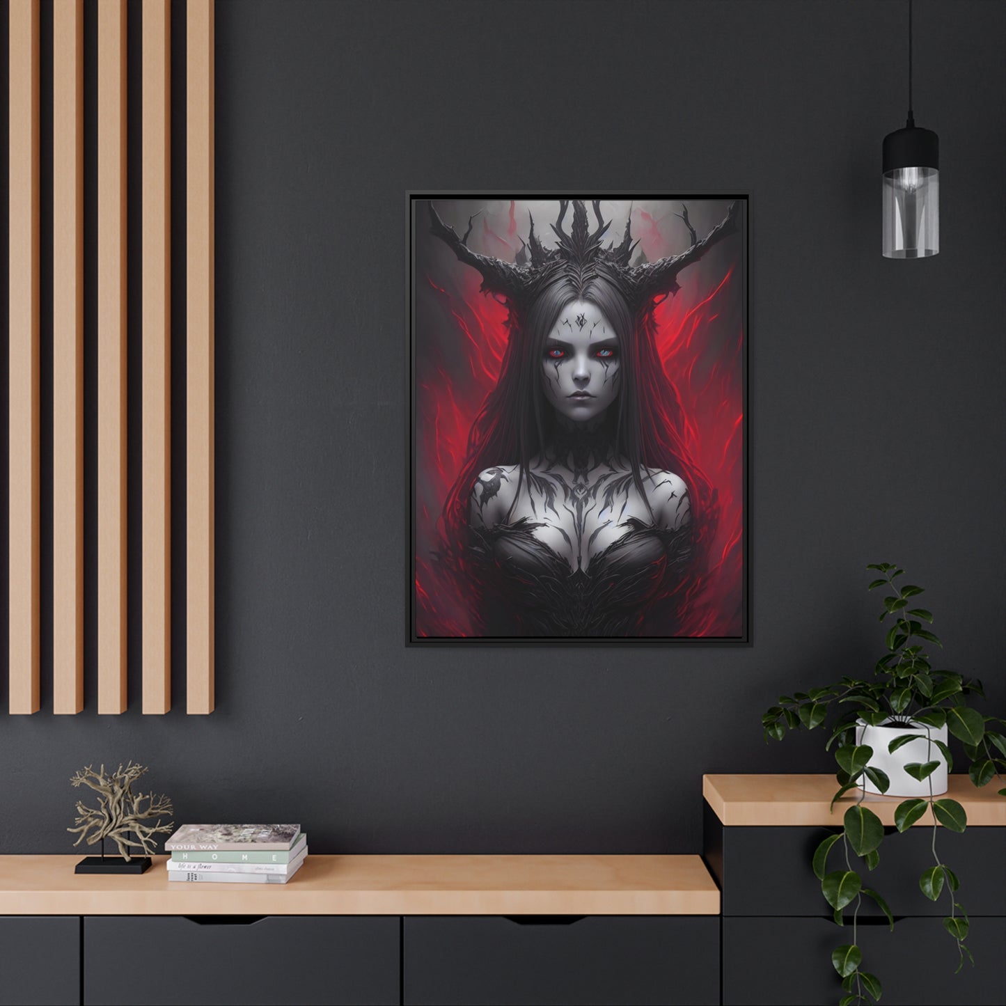 Woman Shaman Matte Canvas, Black Frame