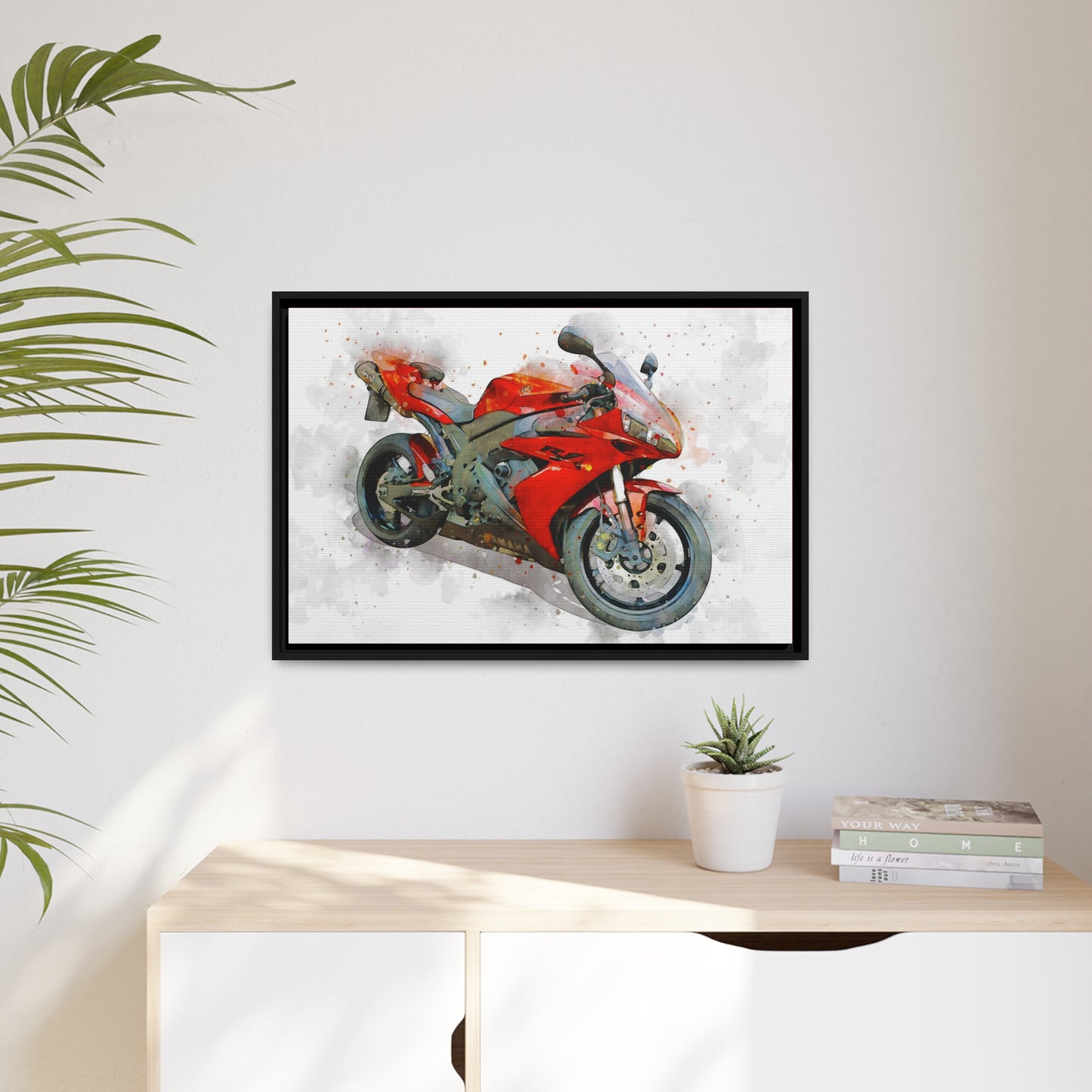 Yamaha R1 Matte Canvas, Black Frame