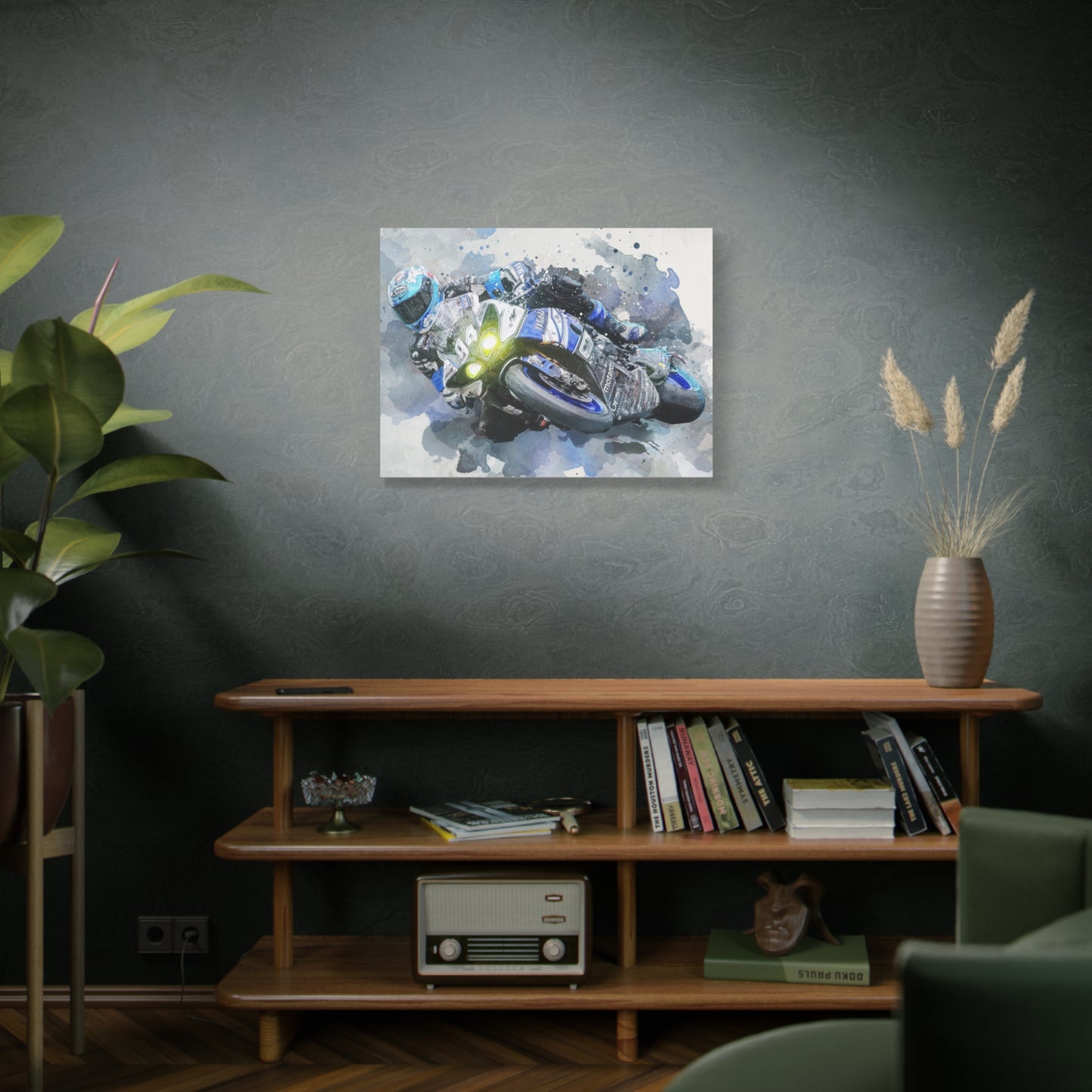 Motorcycle Race Matte Canvas, Stretched, 1.25"