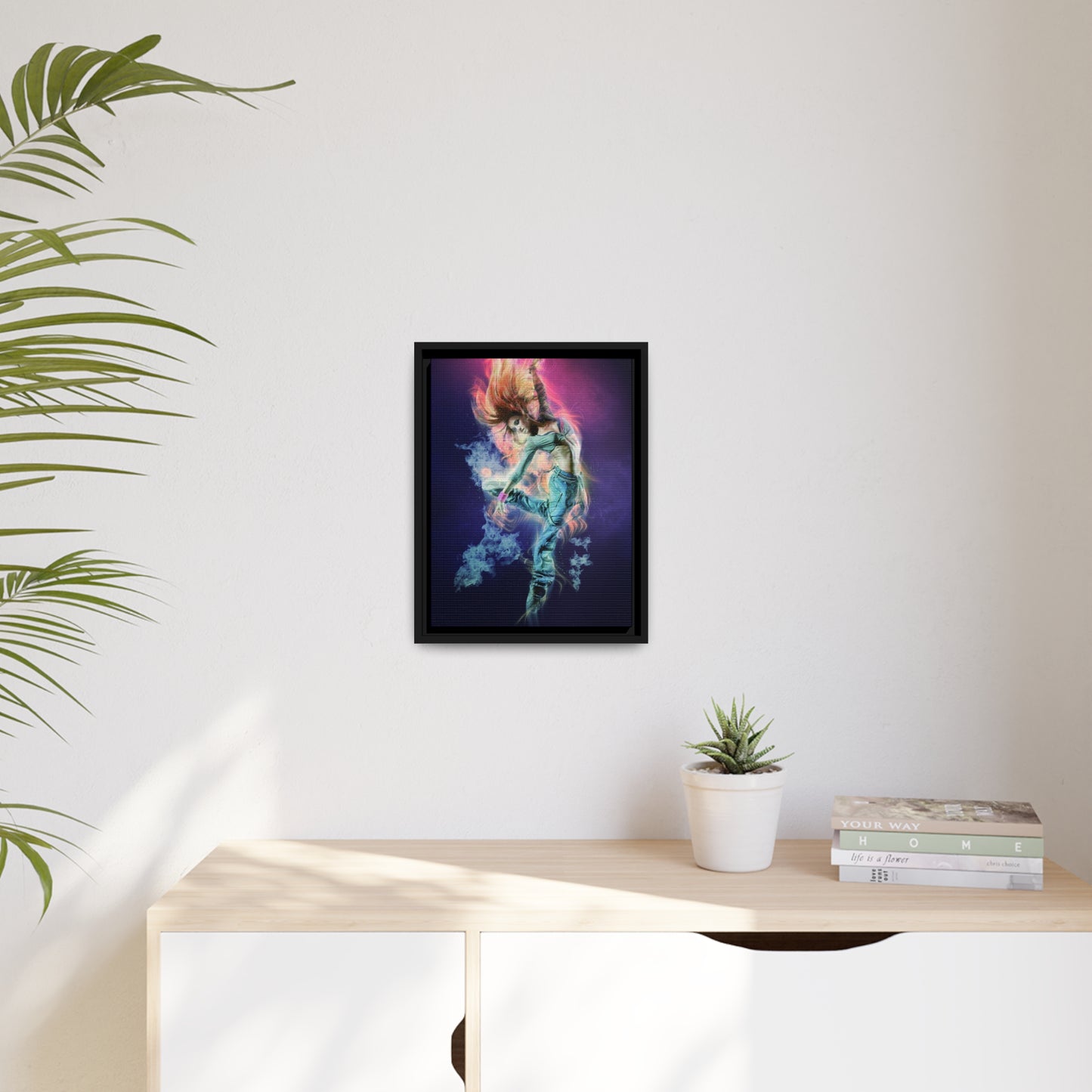 Dancing Woman Matte Canvas, Black Frame