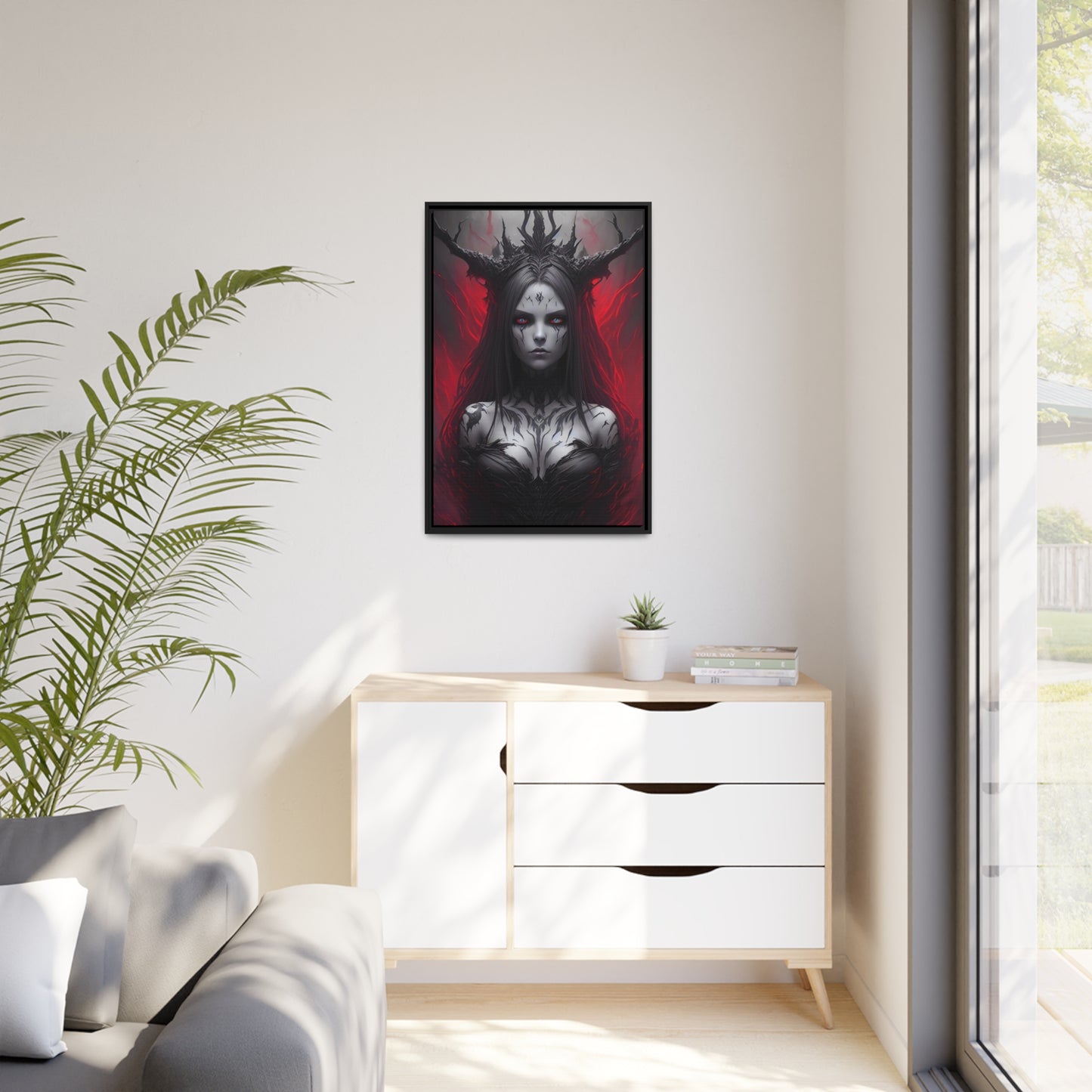 Woman Shaman Matte Canvas, Black Frame