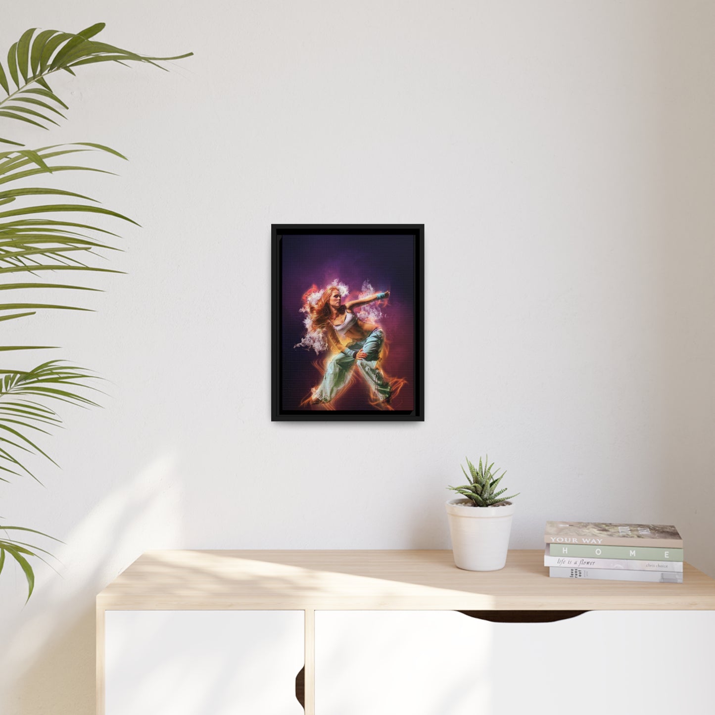 Dancing Woman Matte Canvas, Black Frame