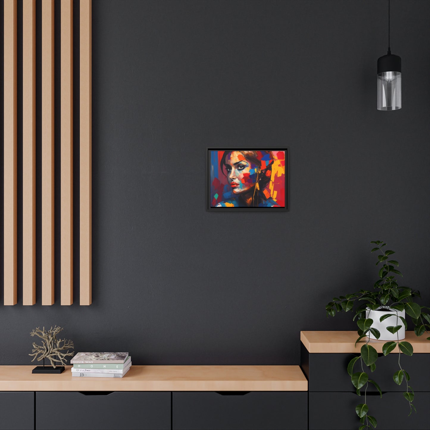 Woman AI Gen Matte Canvas, Black Frame