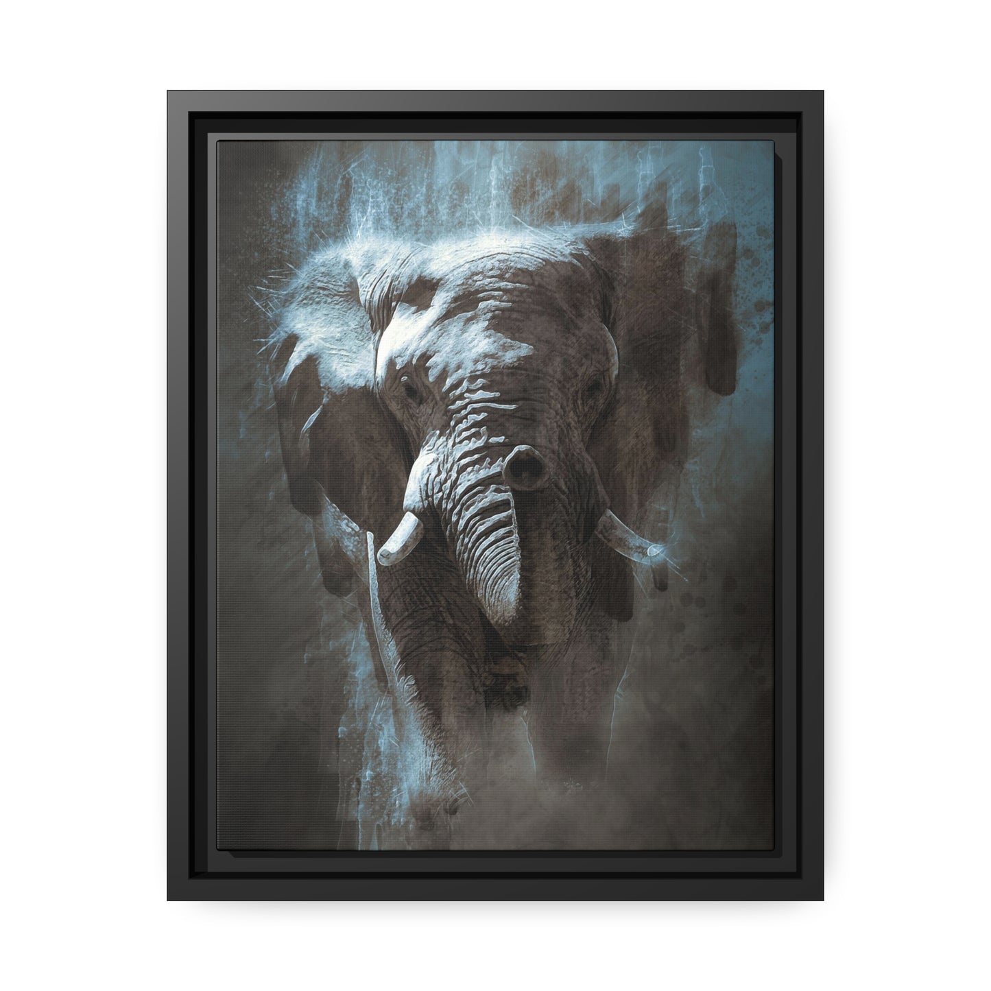 Elephant AI Gen Matte Canvas, Black Frame