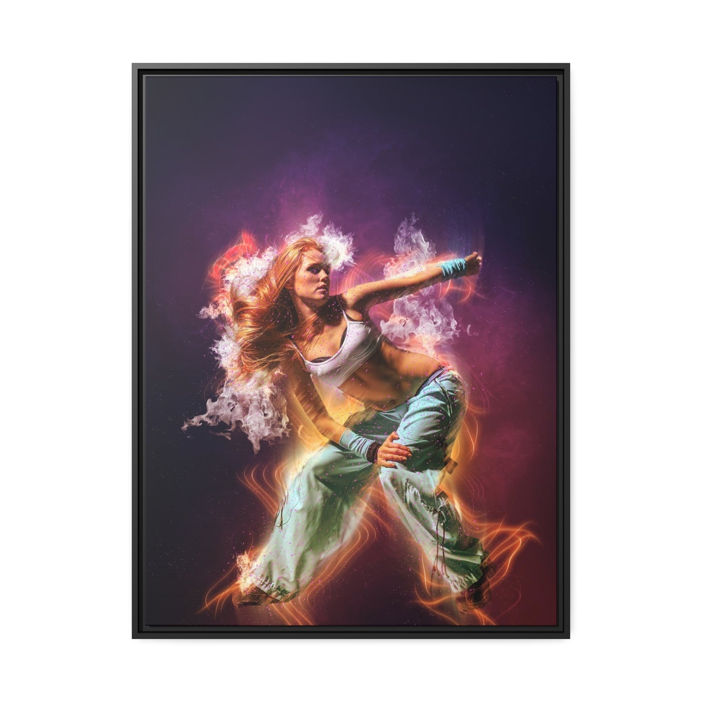 Dancing Woman Matte Canvas, Black Frame