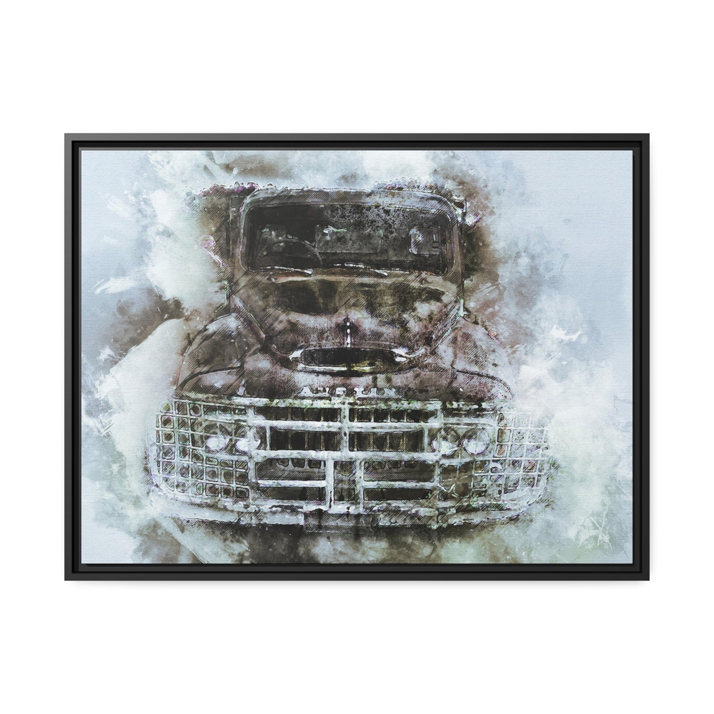 Austin truck Matte Canvas, Black Frame