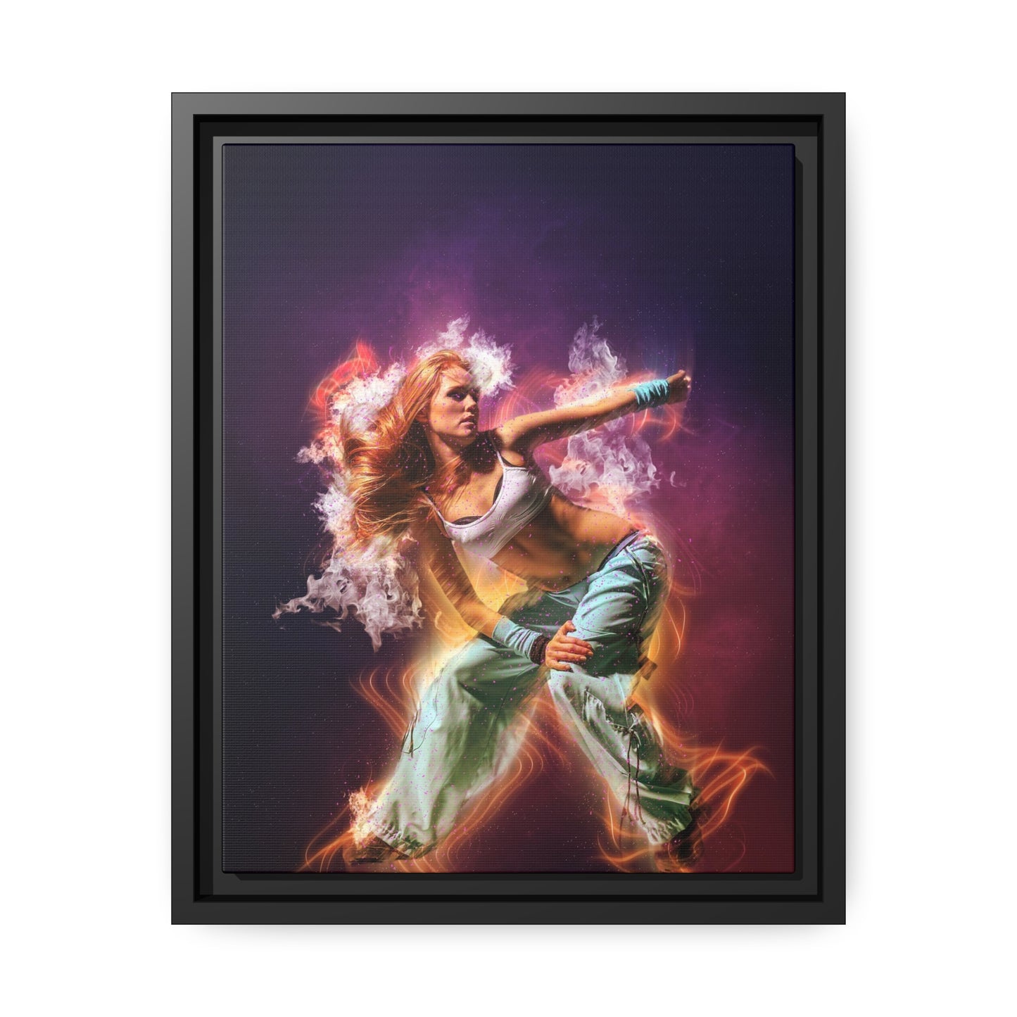 Dancing Woman Matte Canvas, Black Frame