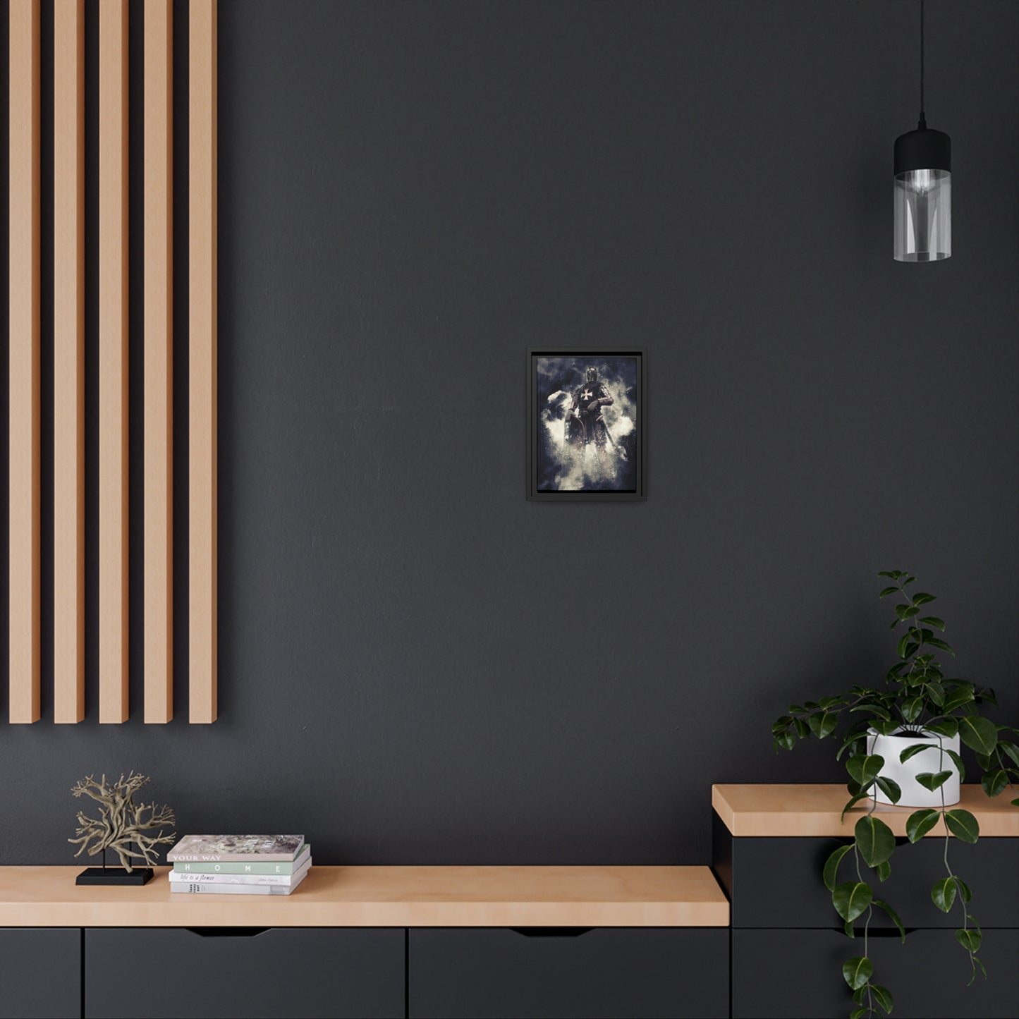 Knight Crusader Matte Canvas, Black Frame
