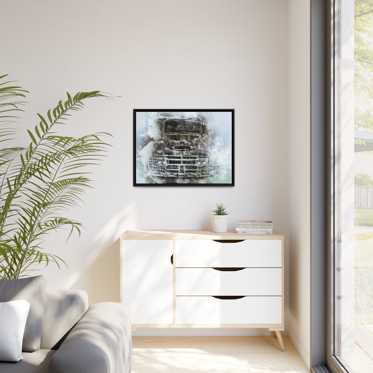 Austin truck Matte Canvas, Black Frame