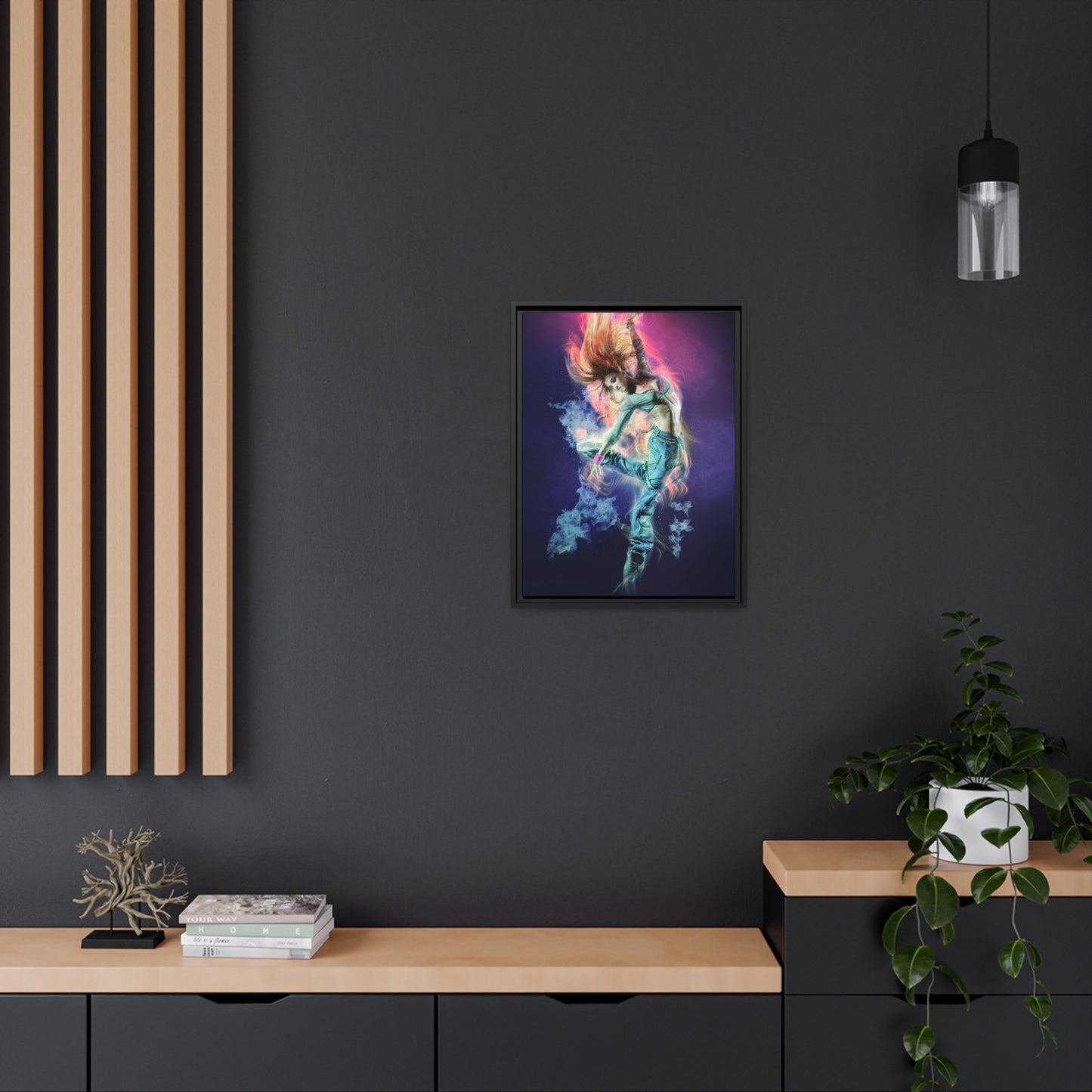 Dancing Woman Matte Canvas, Black Frame