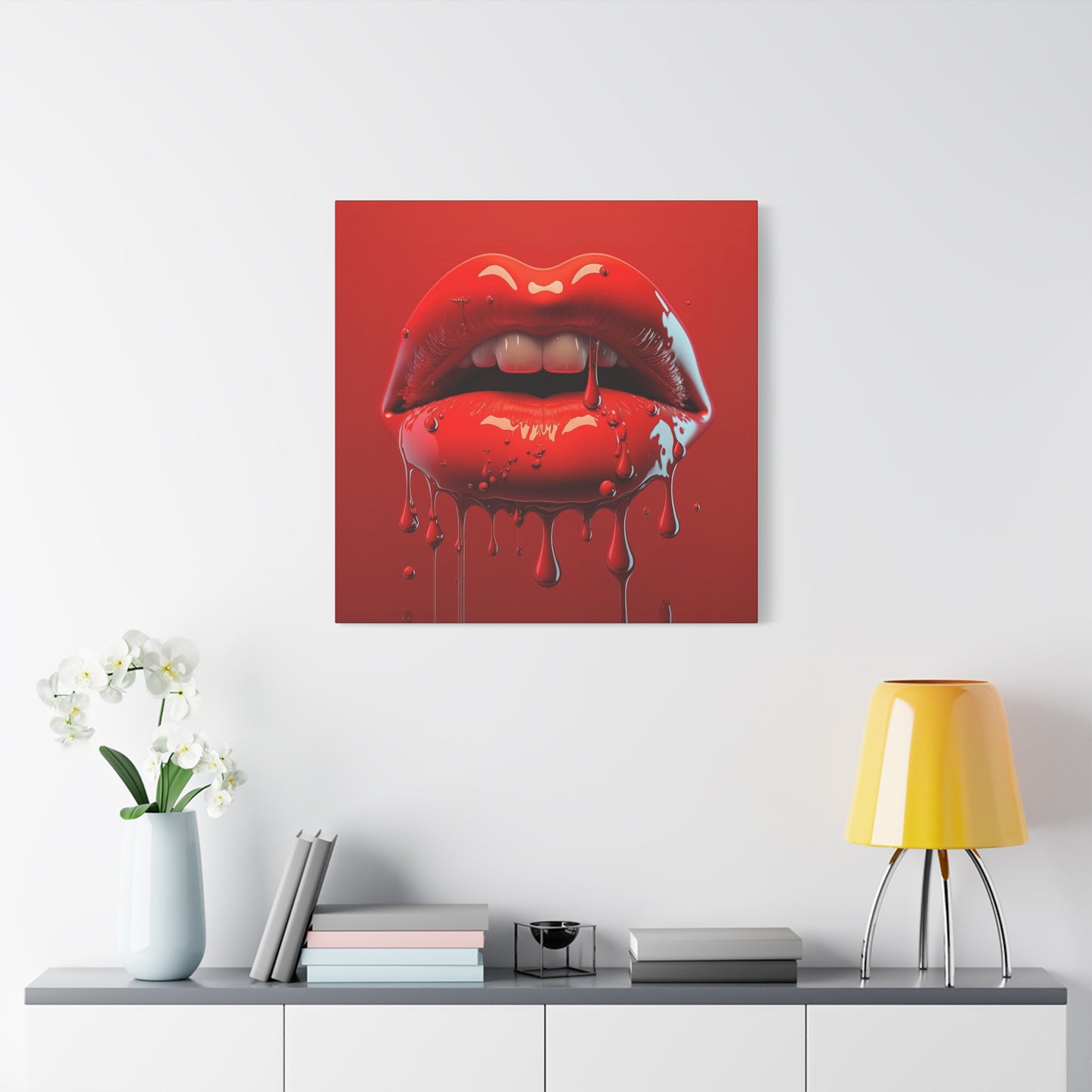 Bloody Lips Matte Canvas, Stretched, 1.25"