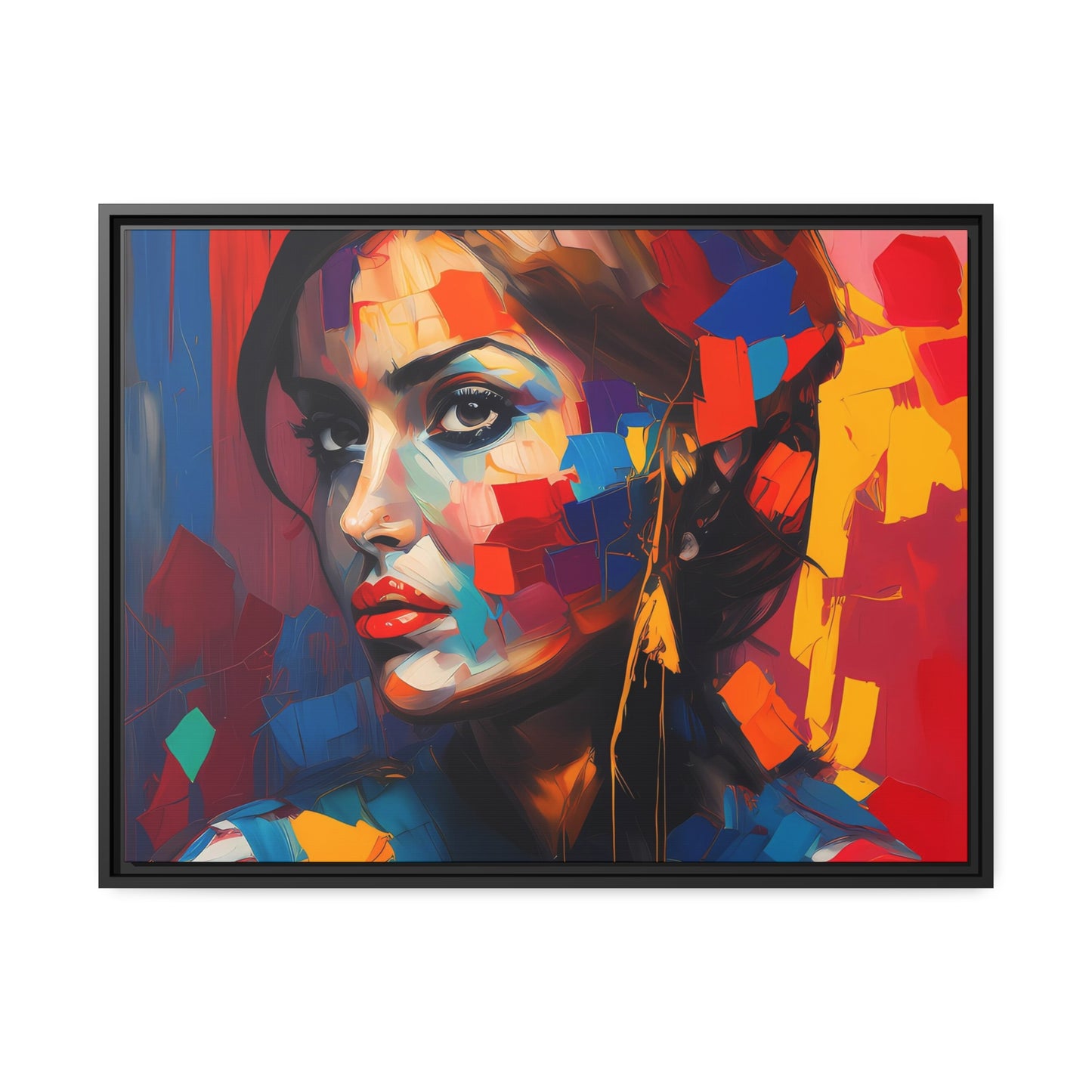 Woman AI Gen Matte Canvas, Black Frame