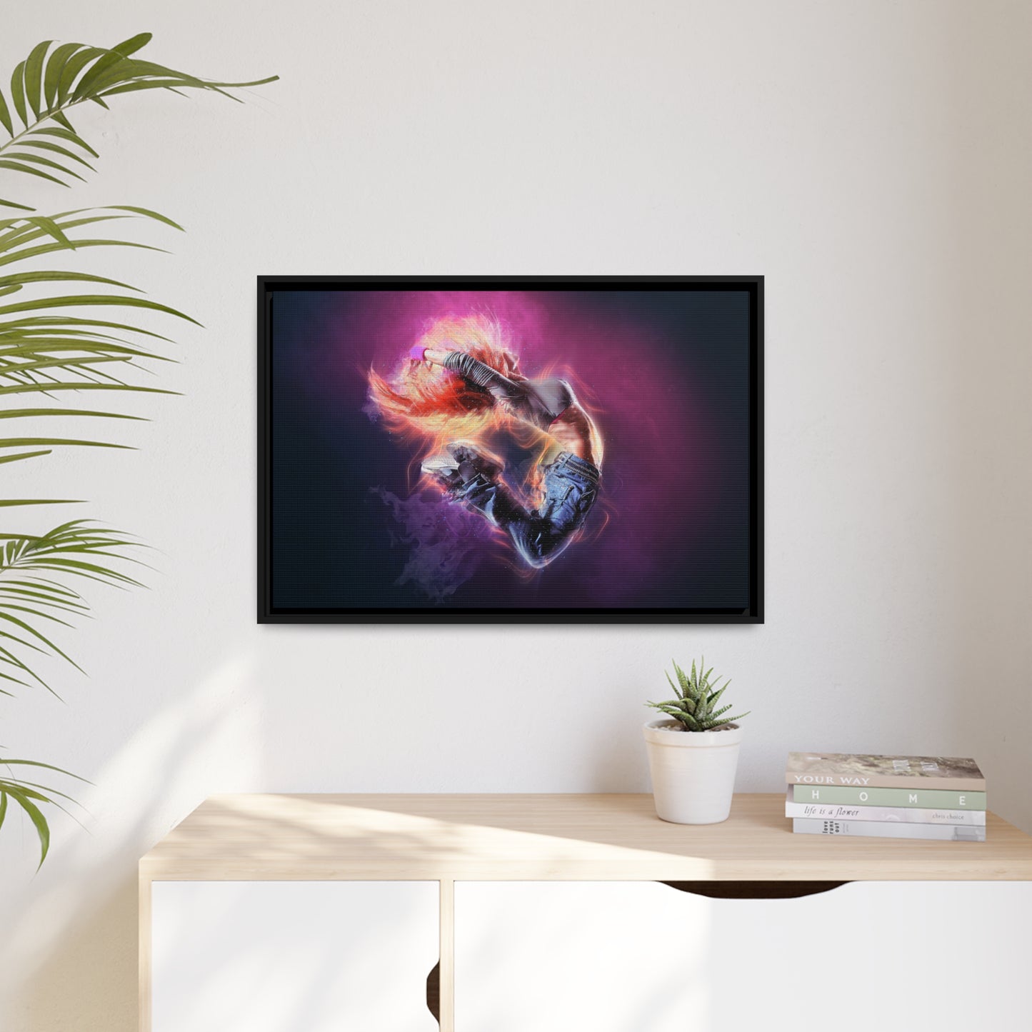 Dancing Woman Matte Canvas, Black Frame