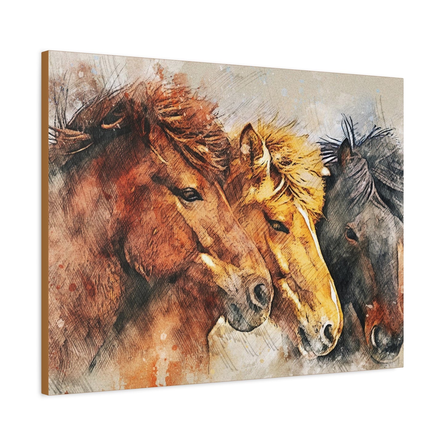 Horses Matte Canvas, Stretched, 1.25"