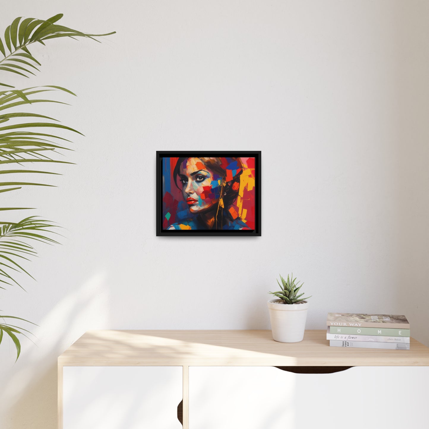 Woman AI Gen Matte Canvas, Black Frame