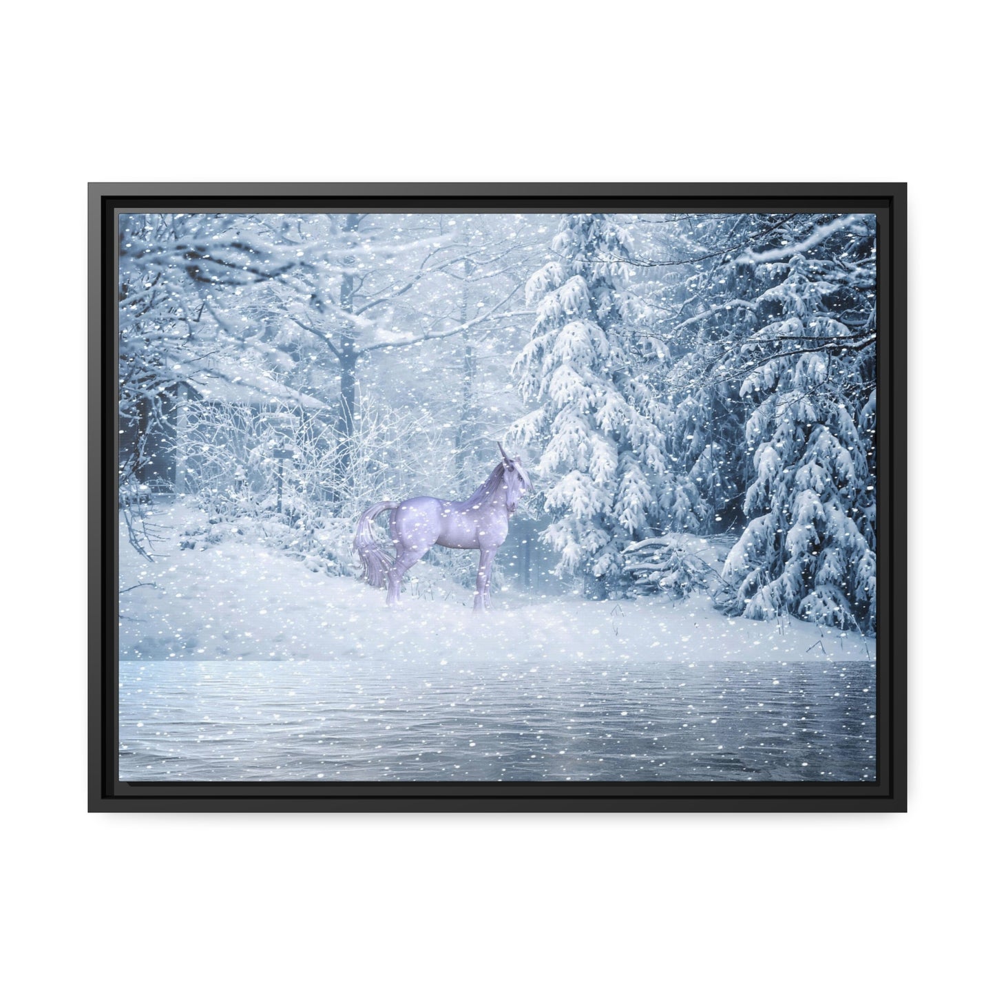 Mystic Unicorn Matte Canvas, Black Frame