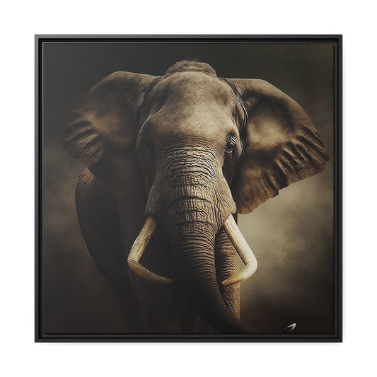 Elephant Matte Canvas, Black Frame