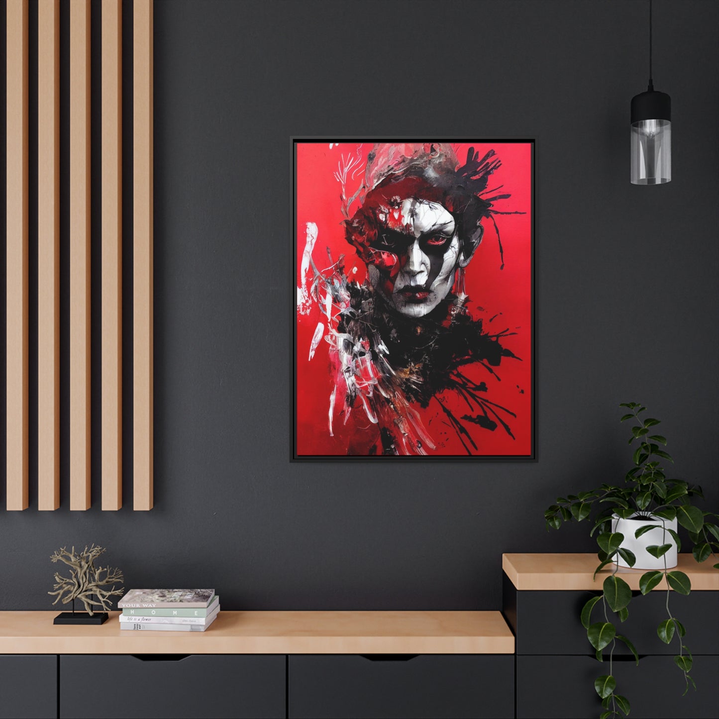 Shaman Red Matte Canvas, Black Frame