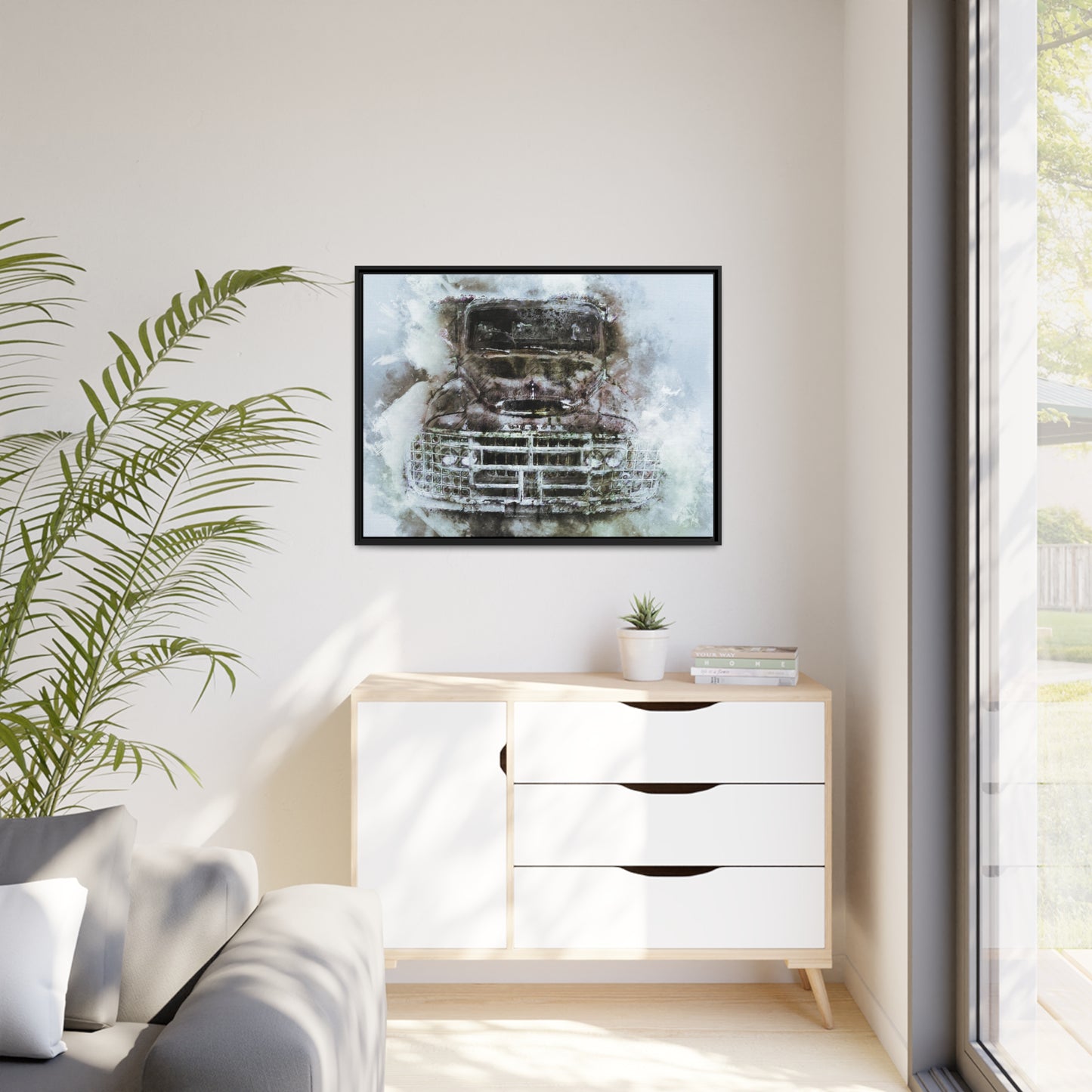 Austin truck Matte Canvas, Black Frame