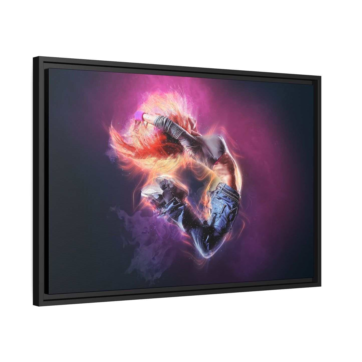 Dancing Woman Matte Canvas, Black Frame